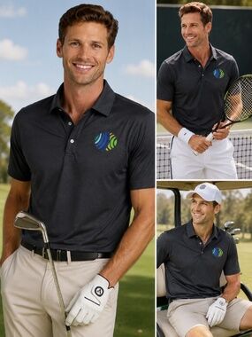 Nike Golf Dri Fit Polo Large Black Athletic Golf Tennis Performance Shirt